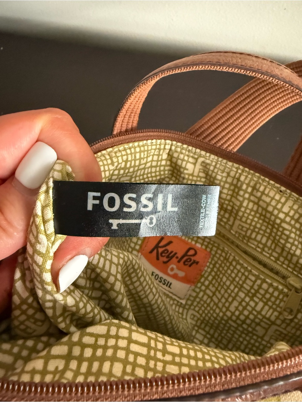 Fossil Womens Key-Per Floral Crossbody Bag Purse With Handles & Strap Vintage - Picture 7 of 7